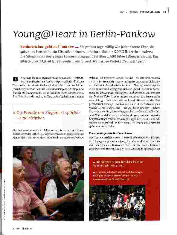 Vorschauseite 2: Young@Heart in Berlin-Pankow