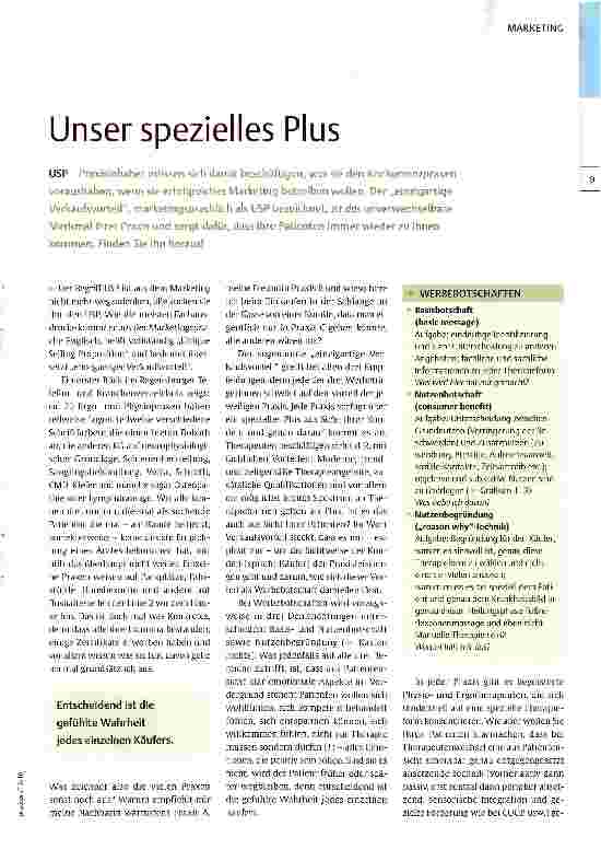 Vorschauseite 1: Unser spezielles Plus