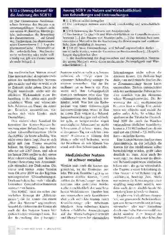 Vorschauseite 3: Bessere MedizinDie Krux mit der Kosten-Nutzen-Bewertung