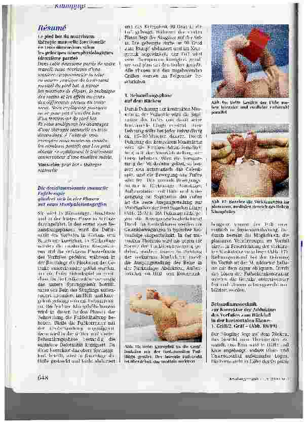 Vorschauseite 2: Der Säuglingsklumpfuß: Funktionelle, dreidimensionale manuelle Fußtherapieauf neurophysiologischer Grundlage (Teil II)