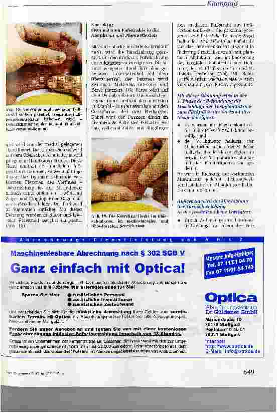 Vorschauseite 3: Der Säuglingsklumpfuß: Funktionelle, dreidimensionale manuelle Fußtherapieauf neurophysiologischer Grundlage (Teil II)