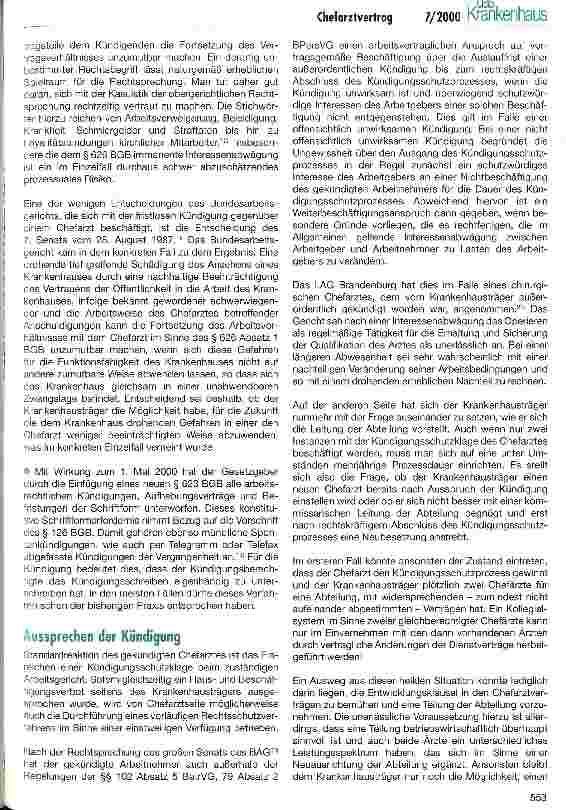 Vorschauseite 4: Die vorzeitige Beendigung des Chefarztvertrags