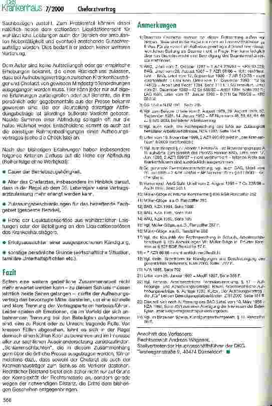 Vorschauseite 6: Die vorzeitige Beendigung des Chefarztvertrags