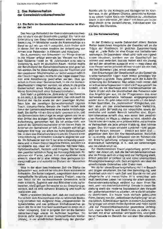 Vorschauseite 2: Rollenverhalten und Konflikte innerhalb des Rollenverhaltens, dargestellt am Beispiel der Gemeindekrankenschwester