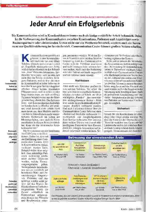Vorschauseite 1: Jeder Anruf ein Erfolgserlebnis Kommunikation: bessere Schnittstellen zum Kunden durch Communication Center
