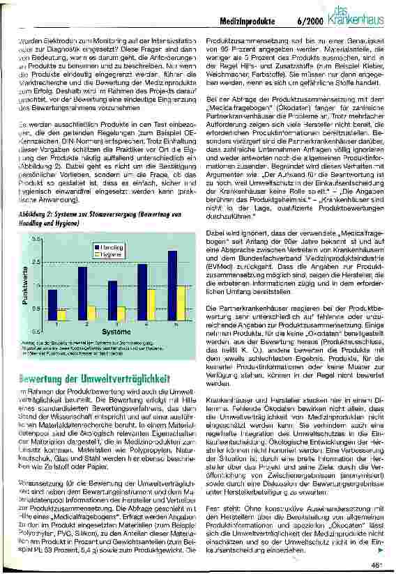 Vorschauseite 2: Medizinprodukte auf dem Prüfstand Zwischenbericht zum Projekt Kooperaton Ökologische Produktbewertung