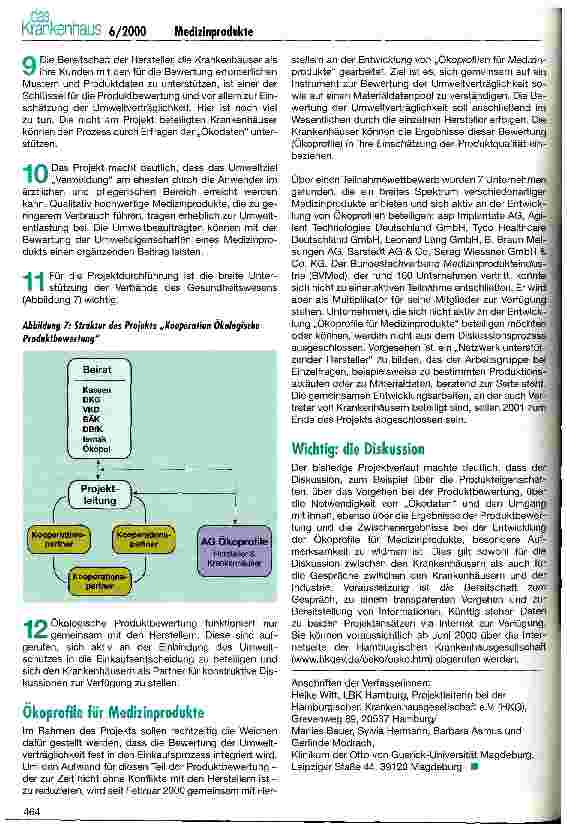 Vorschauseite 5: Medizinprodukte auf dem Prüfstand Zwischenbericht zum Projekt Kooperaton Ökologische Produktbewertung
