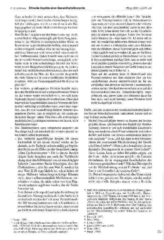 Vorschauseite 4: Ethische Aspekte einer Gesundheitsökonomie