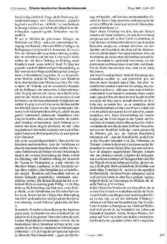 Vorschauseite 6: Ethische Aspekte einer Gesundheitsökonomie