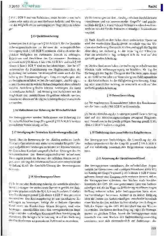 Vorschauseite 5: Vertrag nach § 115 b Absatz 1 SGB V - Ambulantes Operieren und Stationsersetzende Eingriffe im Krankenhaus - (AOP-Vertrag)