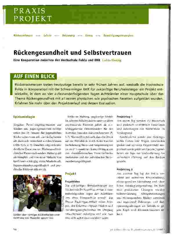 Vorschauseite 1: Rückengesundheit und Selbstvertrauen