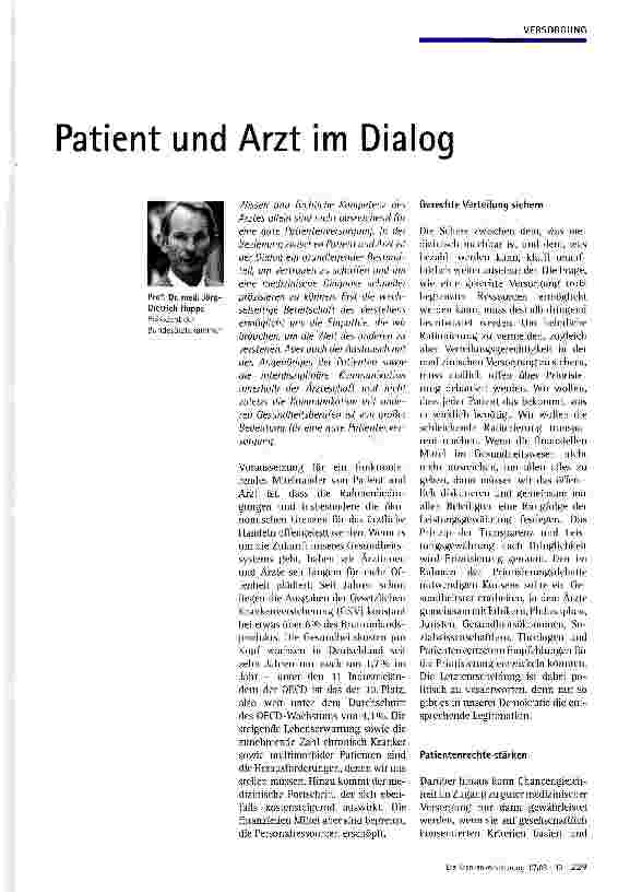 Vorschauseite 1: Patient und Arzt im Dialog