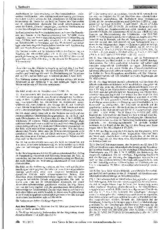 Vorschauseite 2: Altersteilzeit - Gleichbehandlung -Vertragsänderung mit Rückwirkung