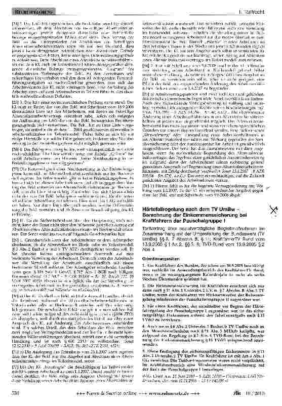 Vorschauseite 3: Altersteilzeit - Gleichbehandlung -Vertragsänderung mit Rückwirkung