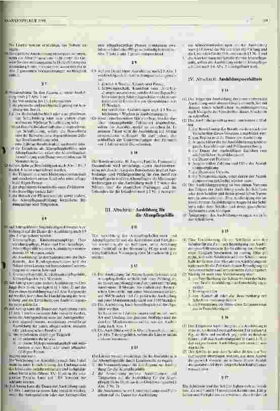 Vorschauseite 2: Entwurf: Gesetz über die Berufe in der Altenpflege (Altenpflegegesetz), 4. 12. 1989
