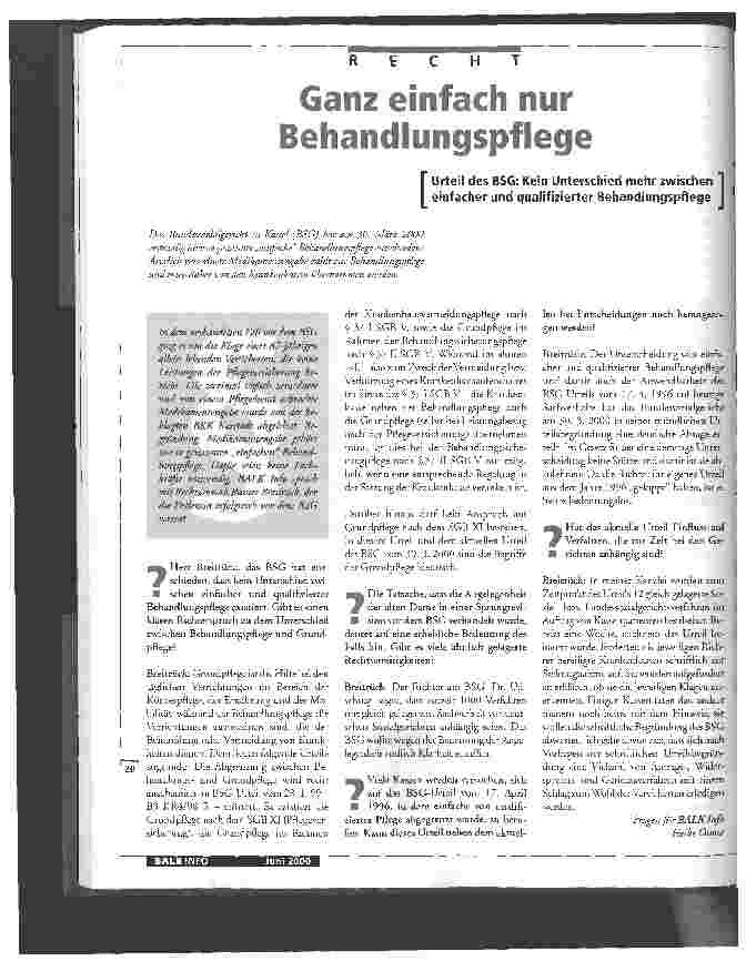 Vorschauseite 1: Ganz einfach nur Behandlungspflege