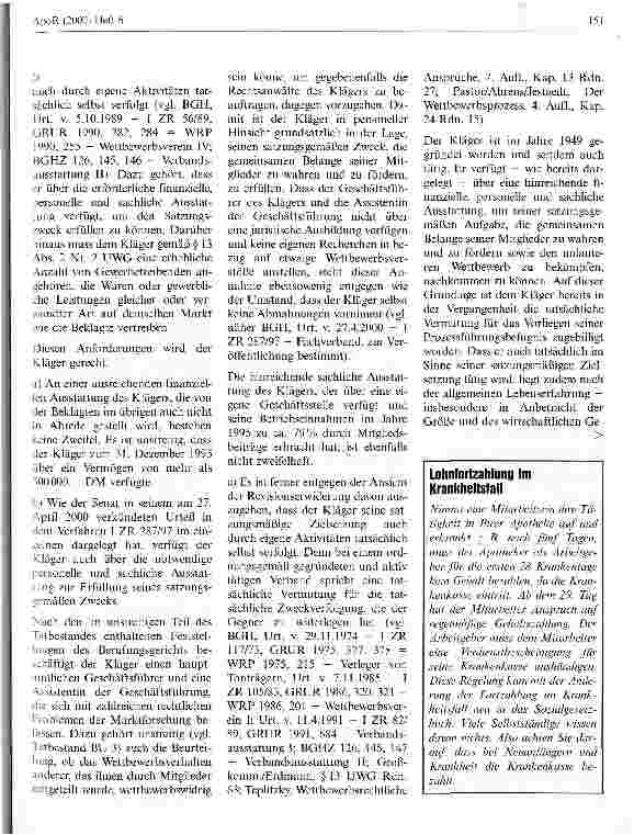 Vorschauseite 4: Zur Frage der Irreführung durch Verwendung des Begriffs der Gesundheitsforschung im Firmennamen eines Unternehmens