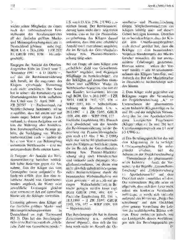Vorschauseite 5: Zur Frage der Irreführung durch Verwendung des Begriffs der Gesundheitsforschung im Firmennamen eines Unternehmens