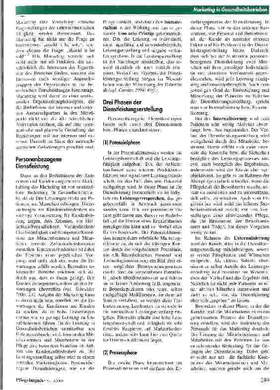 Vorschauseite 2: Marketing in Gesundheitsbetrieben Die Pflegenden als Marketingexperten in der personenbezogenen Dienstleistung
