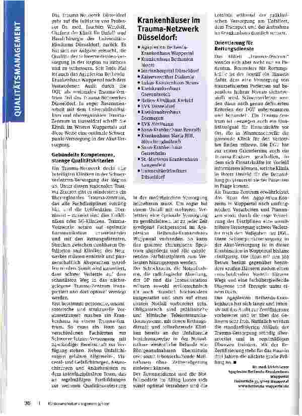 Vorschauseite 2: Qualitätssignal „Trauma-Zentrum