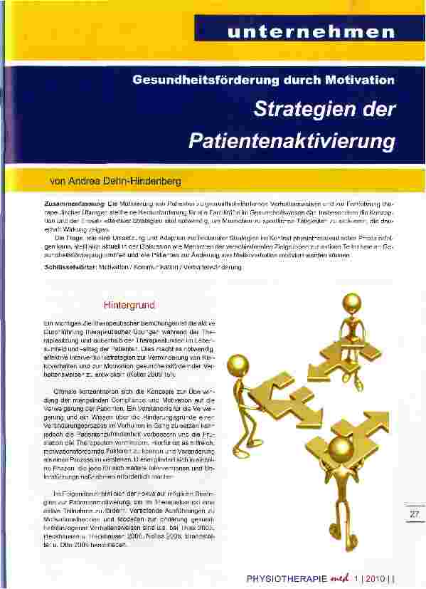 Vorschauseite 1: Gesundheitsförderung durch Motivation Strategien der Patientenaktivierung