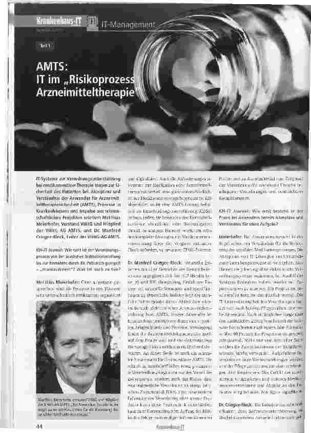 Vorschauseite 1: IT im „Risikoprozess Arzneimitteltherapie