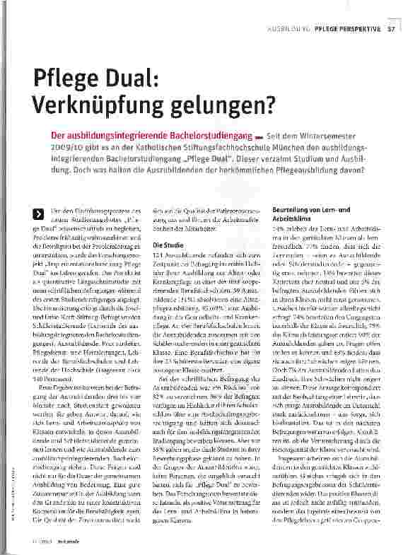 Vorschauseite 1: Pflege Dual: Verknüpfung gelungen?