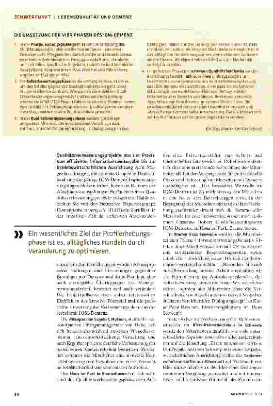 Vorschauseite 3: IQM-Demenz: Verbesserungen in allen Leistungsbereichen