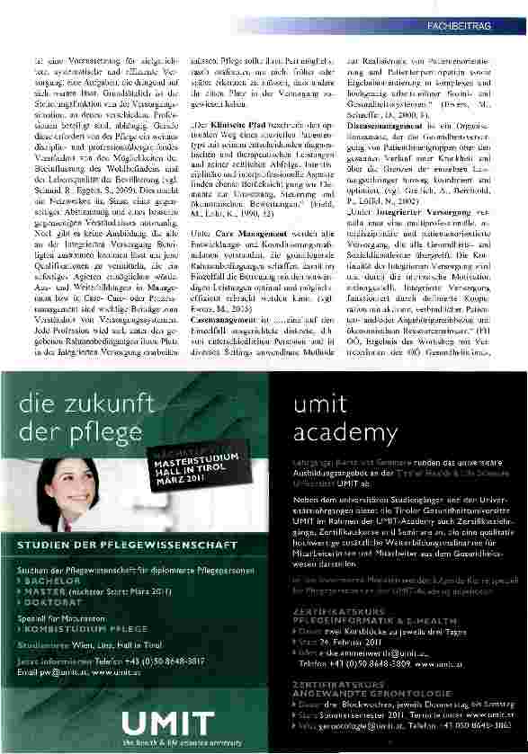 Vorschauseite 3: Integrierte Versorgung - Zukunftsfeld innovativer Pflegeaufgaben