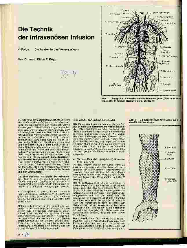 Vorschauseite 1: Die Technik der intravenösen Infusion 4. Folge: Die Anatomie des Venensystems