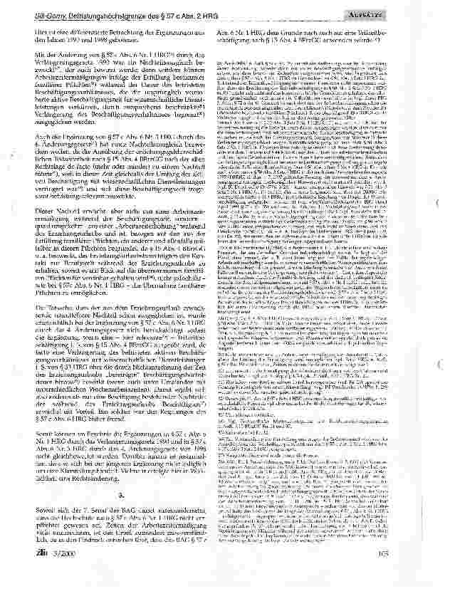 Vorschauseite 3: Erneut zur Frage der Anrechnung der Zeiten einer Beschäftigung als wissenschaftliche Hilfskraft (mit Abschluss) auf die Befristungshöchstgrenze des §57c Abs. 2 HRG