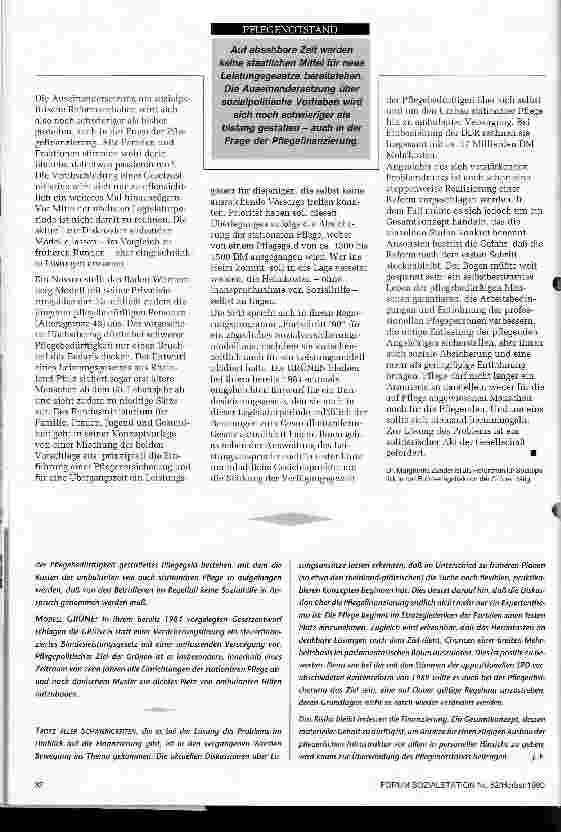 Vorschauseite 3: Pflegenotstand in Ost und West - was nun?