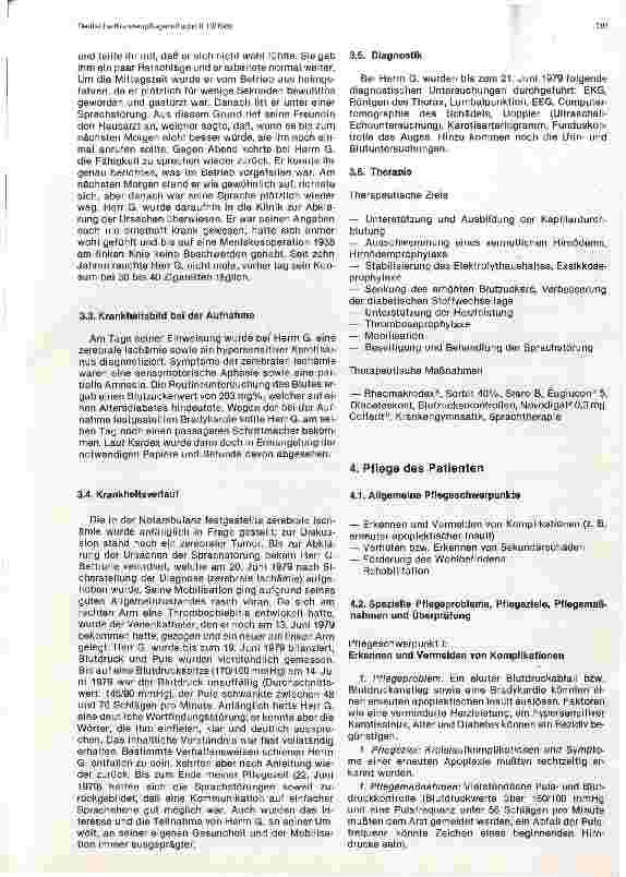 Vorschauseite 4: Pflege eines Patienten mit apoplektischem Insult, hypersensitivem Karotissinus und Alterdiabetes