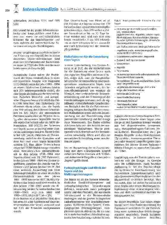 Vorschauseite 2: Sepsis und Multiorganversagen - Ungelöste Probleme der modernen Intensivmedizin