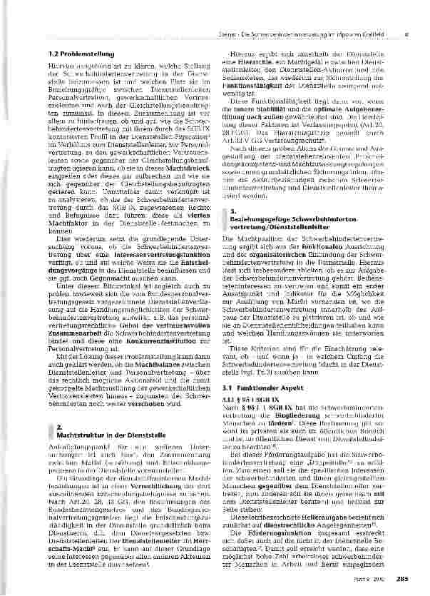 Vorschauseite 2: Die Schwerbehindertenvertretung in der Dienststelle - Ihre Stellung im tripolaren Kraftfeld Dienststellenleiter/Personalvertretung/gewerkschaftliche Vertrauensleute und zur Gleich…