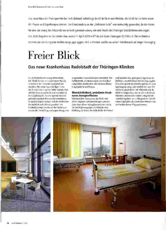 Vorschauseite 1: Freier BlickDas neue Krankenhaus Rudolstadt der Thüringen-Kliniken