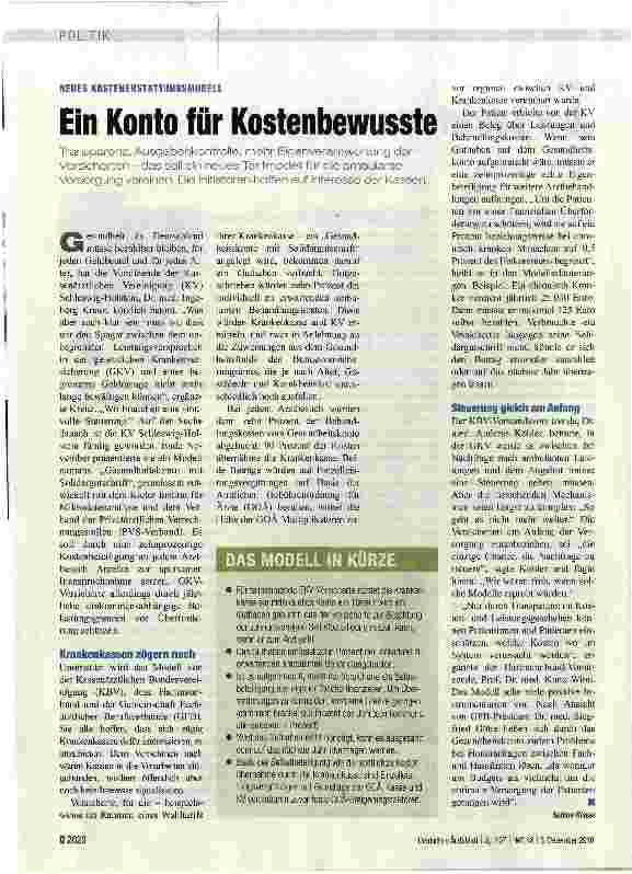 Vorschauseite 1: Ein Konto für Kostenbewusste