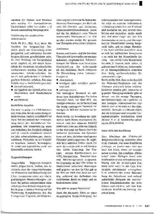 Vorschauseite 2: Zytostatika - was PTA über Herstellung und Supportivtherapien wissen sollten