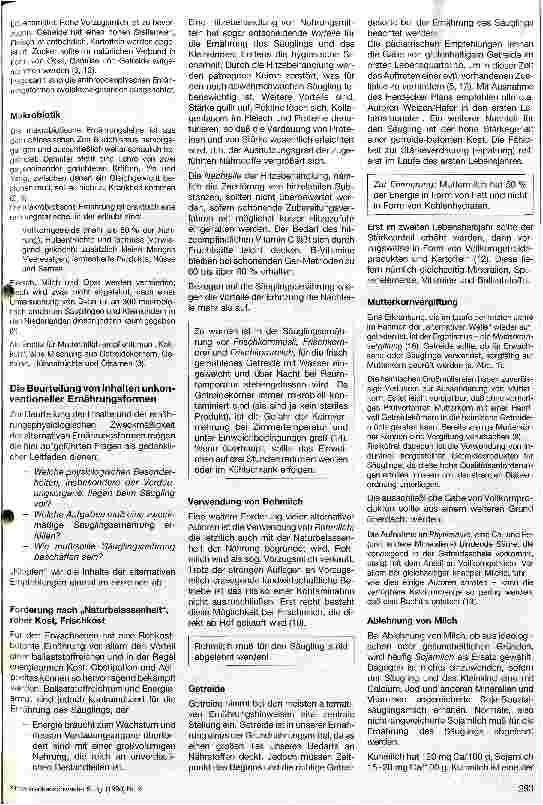 Vorschauseite 2: Alternative Ernährungsmöglichkeiten im Säuglingsund Kleinkindalter