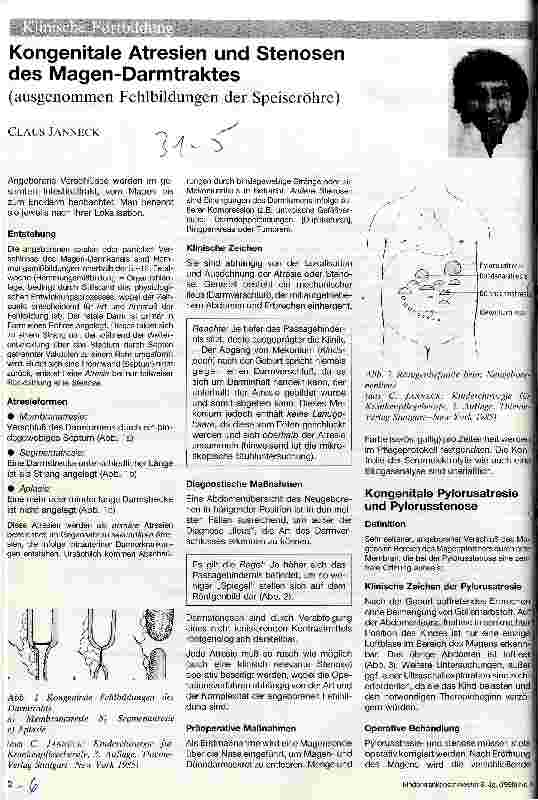 Vorschauseite 1: Kongenitale Atresien und Stenosen des Magen-Darmtraktes (ausgenommen Fehlbildungen der Speiseröhre)