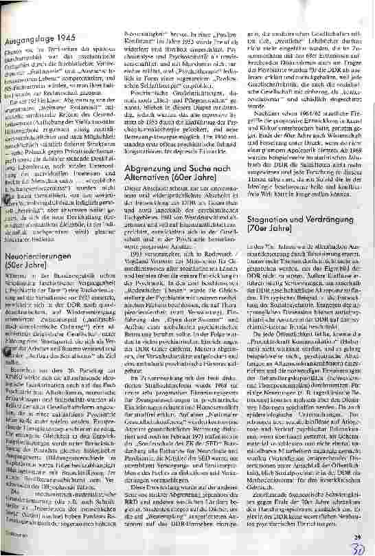Vorschauseite 2: Psychiatrie in der DDR Differenzierung vonnöten, Schlagworte unbrauchbar