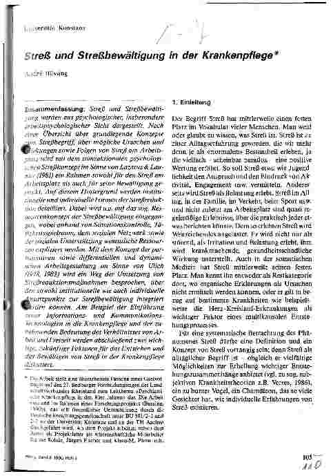 Vorschauseite 1: Streß und Streßbewältigung in der Krankenpflege