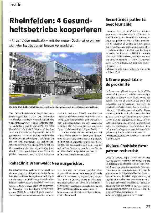 Vorschauseite 1: Rheinfelden: 4 Gesundheitsbetriebe kooperieren