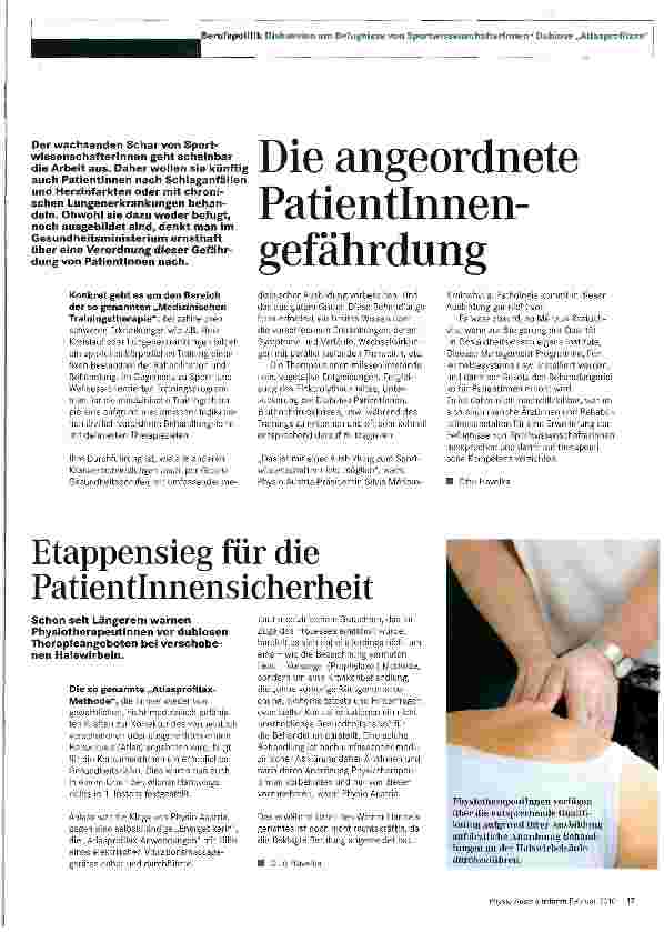 Vorschauseite 1: Etappensieg für die Patientinnensicherheit