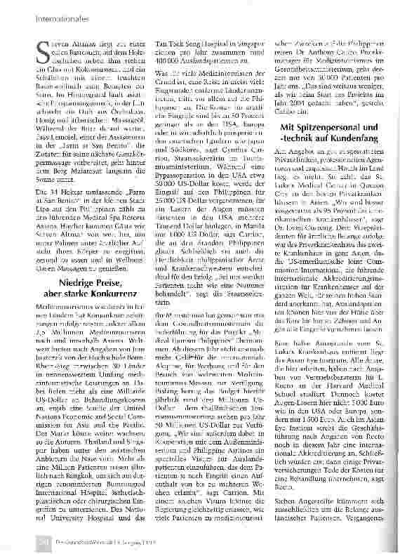 Vorschauseite 2: Medizintourismus: Philippinen setzen auf den Markt von morgen