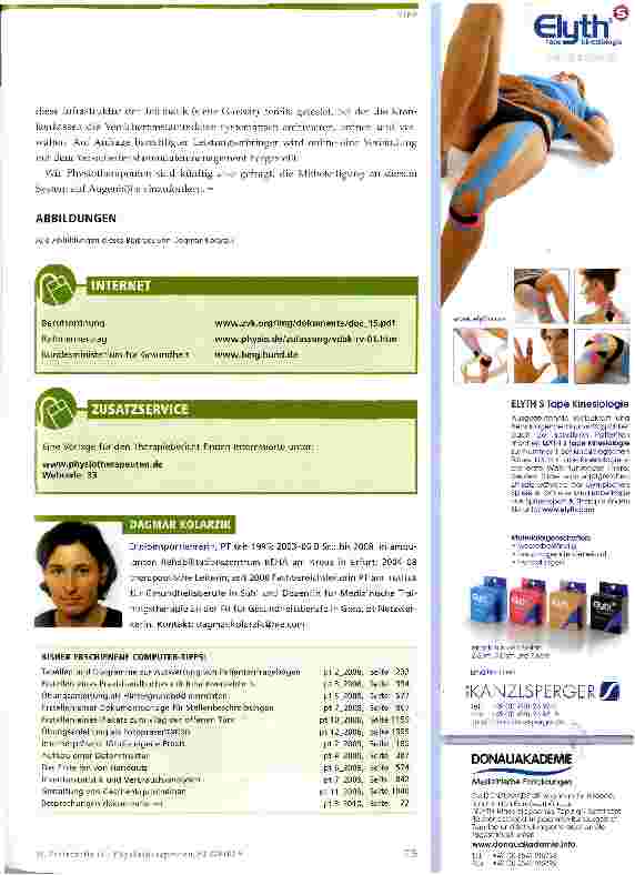 Vorschauseite 4: Computertipp für Physiotherapeuten