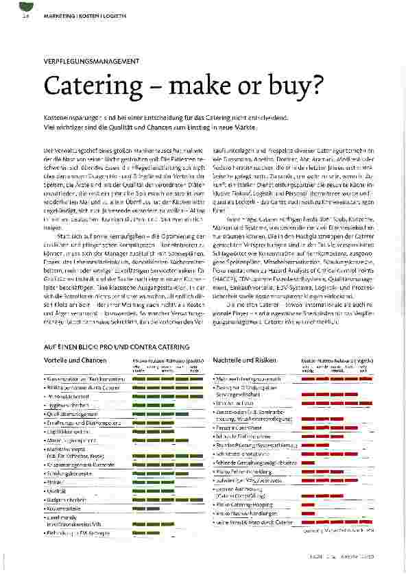 Vorschauseite 1: VERPFLEGUNGSMANAGEMENTCatering - make or buy?