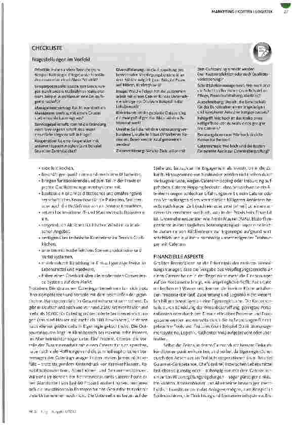 Vorschauseite 2: VERPFLEGUNGSMANAGEMENTCatering - make or buy?