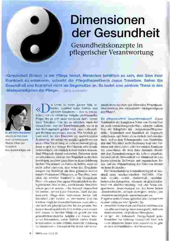 Vorschauseite 1: Dimensionen der Gesundheit Gesundheitskonzepte in pflegerischer Verantwortung