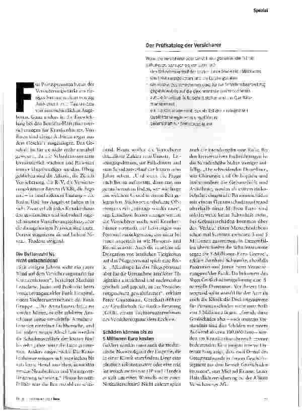Vorschauseite 2: Prämienerhöhungen sind vermeidbar